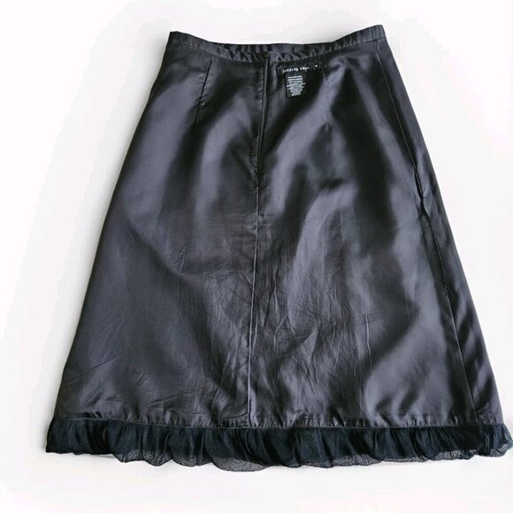 Joeffer Caoc Skirt Womens 6 Black Silk Mesh Balloon Shell Lined Midi Fairy FLAWS - Picture 15 of 16